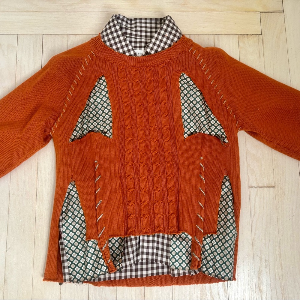 MAISON MARGIELA Overlay Knit Top In Orange